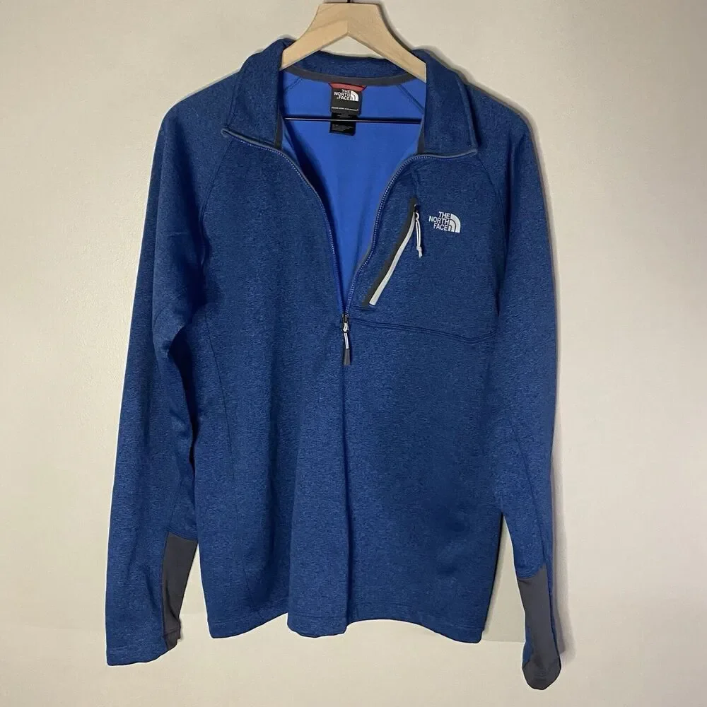 North Face Canyonlands‎ Men’s Large Blue Fleece 1/4 Quarter Zip Pullover Sweater